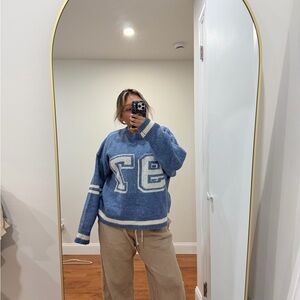 Blue Graphic Sweater for Men